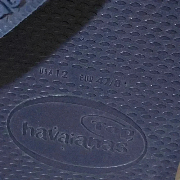 🎈HAVAIANAS Navy blue mens 46 beach resort casual summer slip  on flip flop - Picture 7 of 7